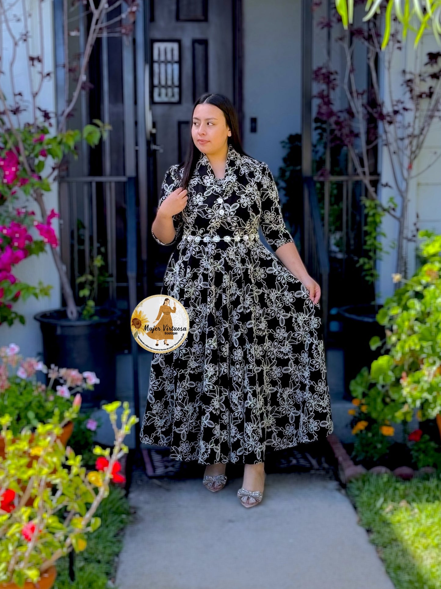 Kendra Black Embroidered Dress