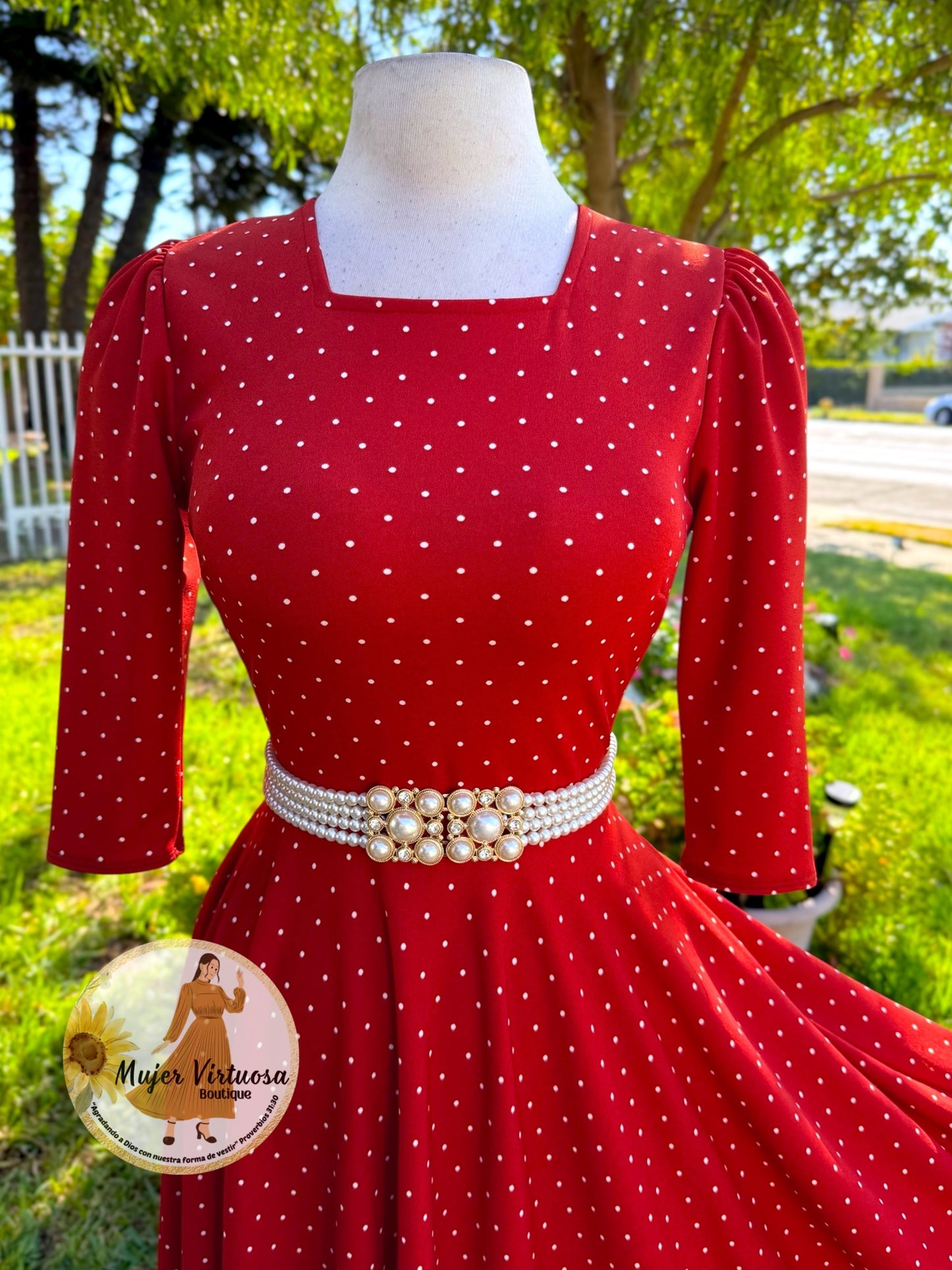 Eunice Terracota Polka Dot Dress