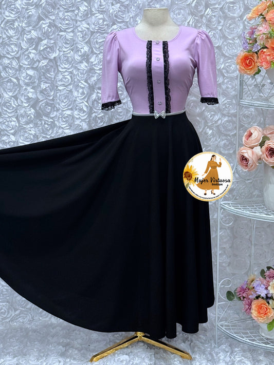 Eleanore Lilac/Black Dress