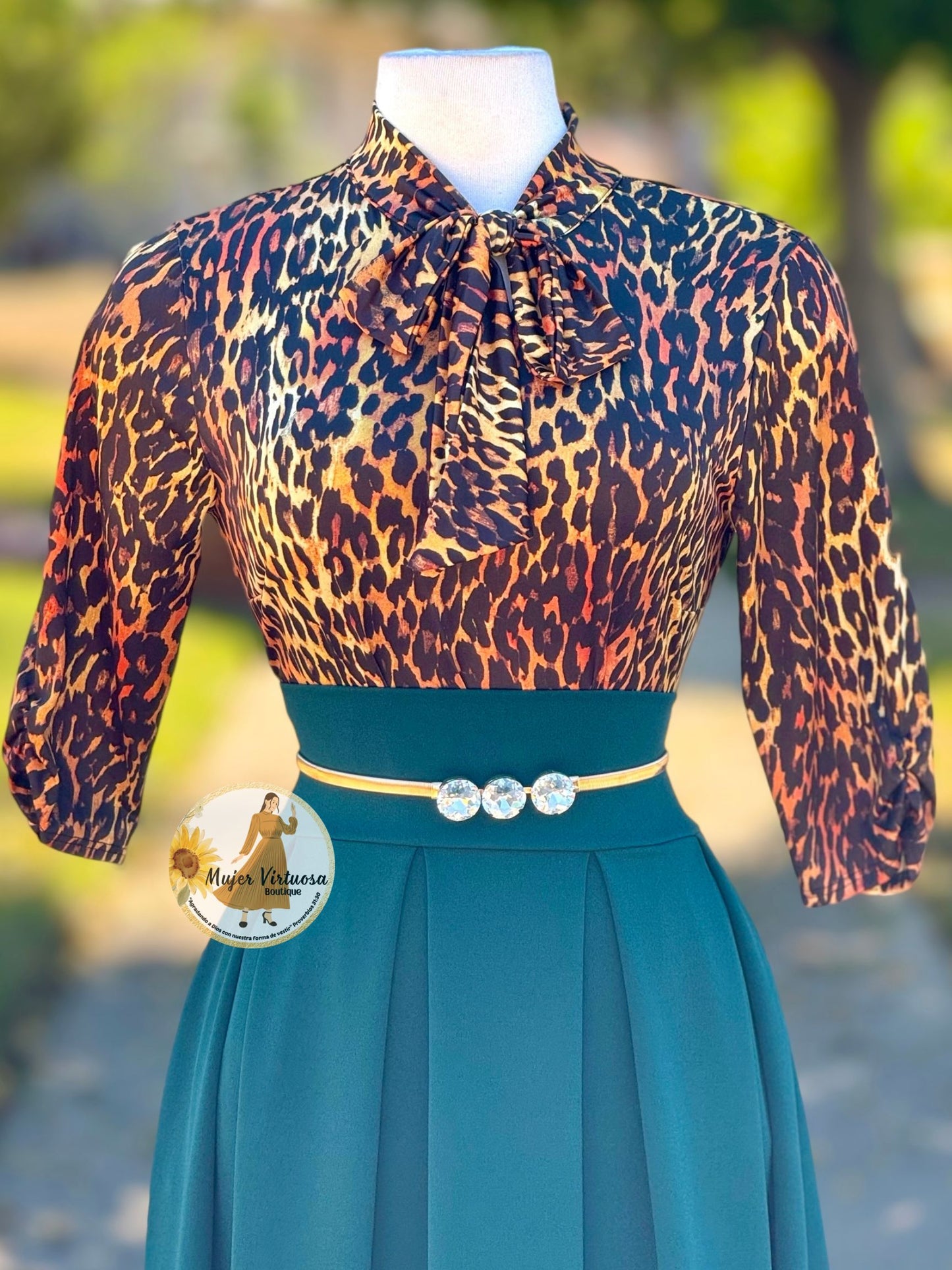 Animal Print Bow Tie Top