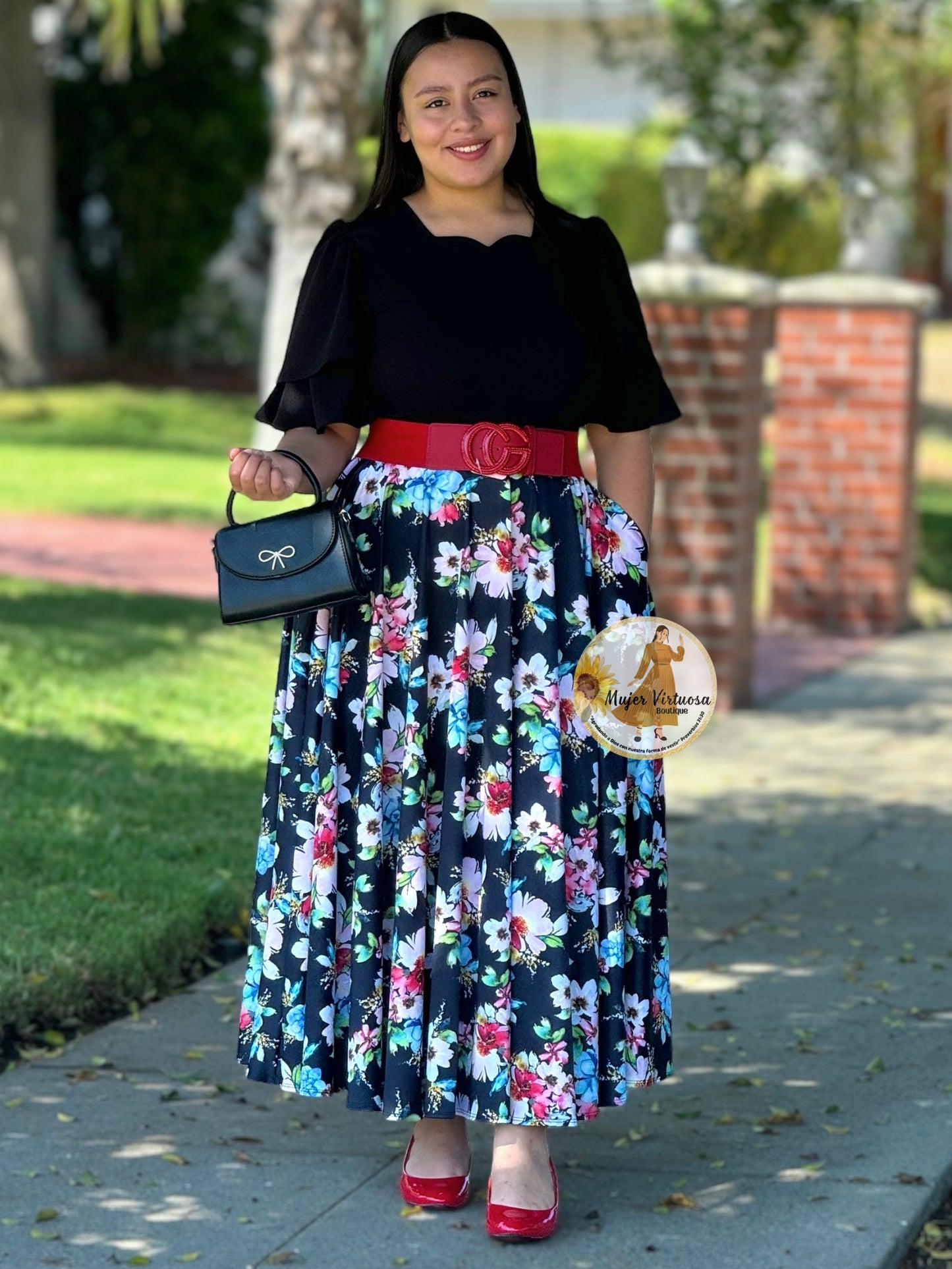 Olivia All Black Floral Dress