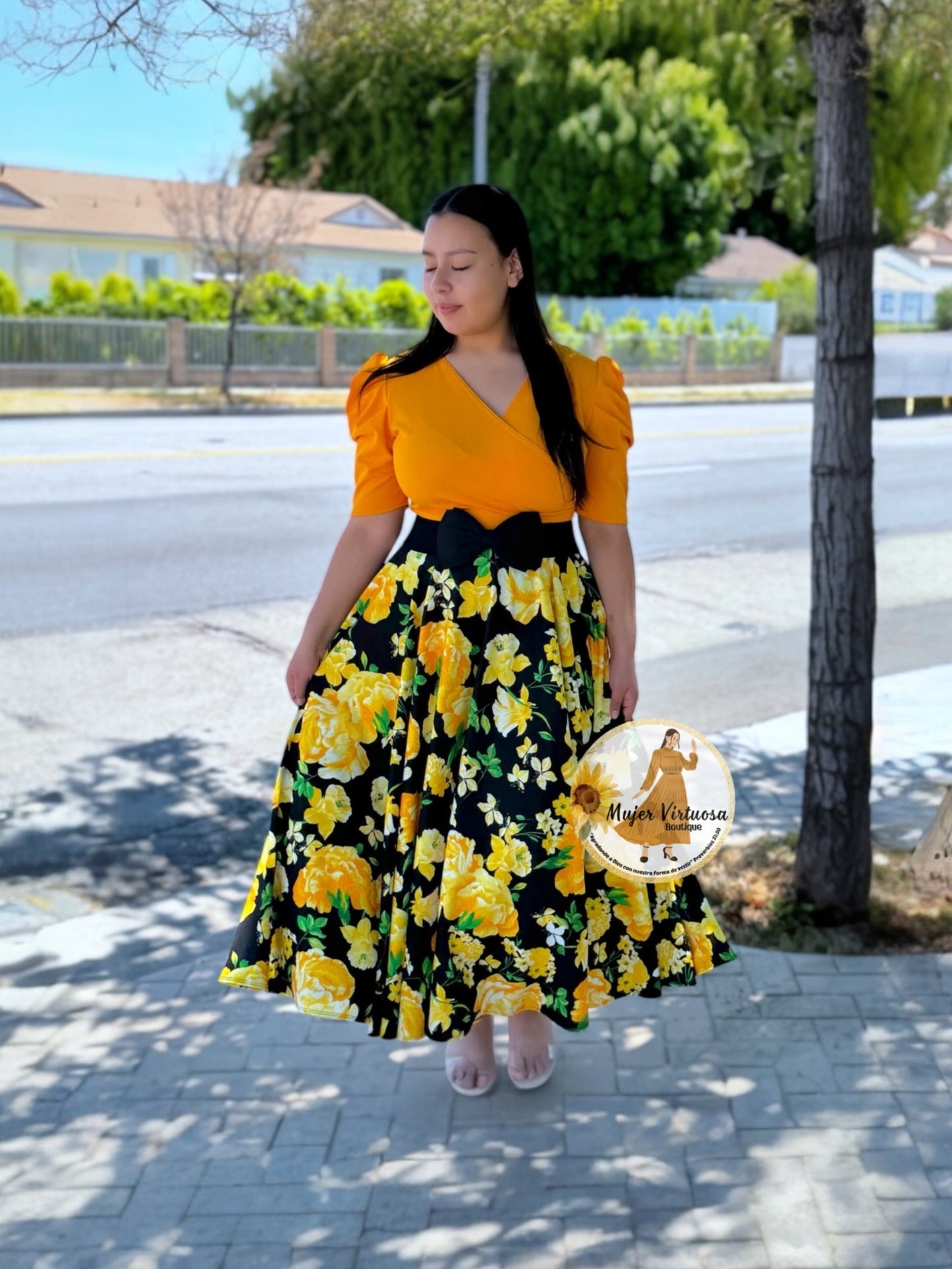 Susan Mango & Black Floral Dress