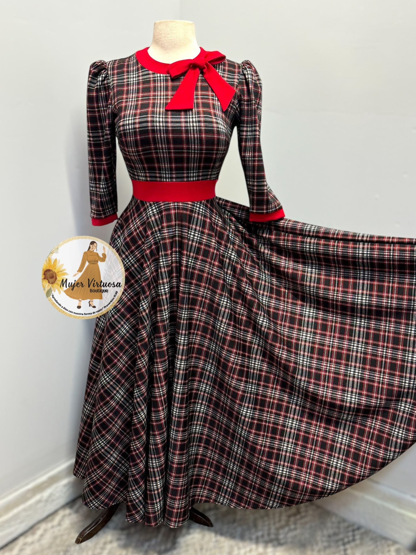 Juliette Red & Black Plaid Dress