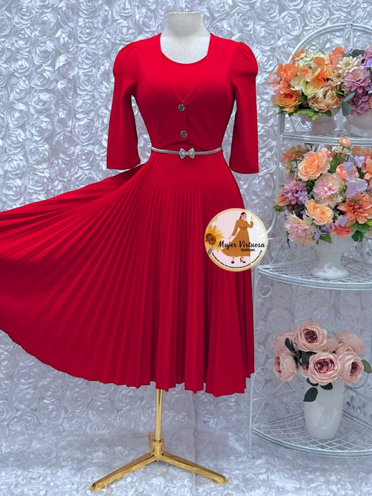 Milena Red Blazer Midi Dress