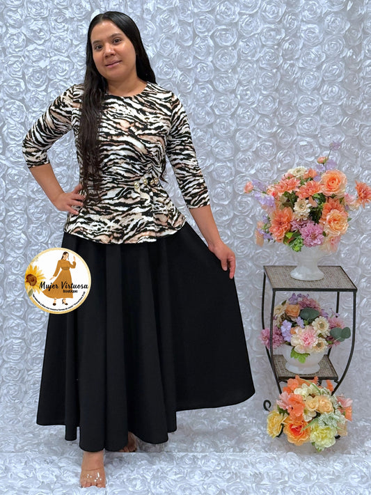Betty Animal Print/Black Dress
