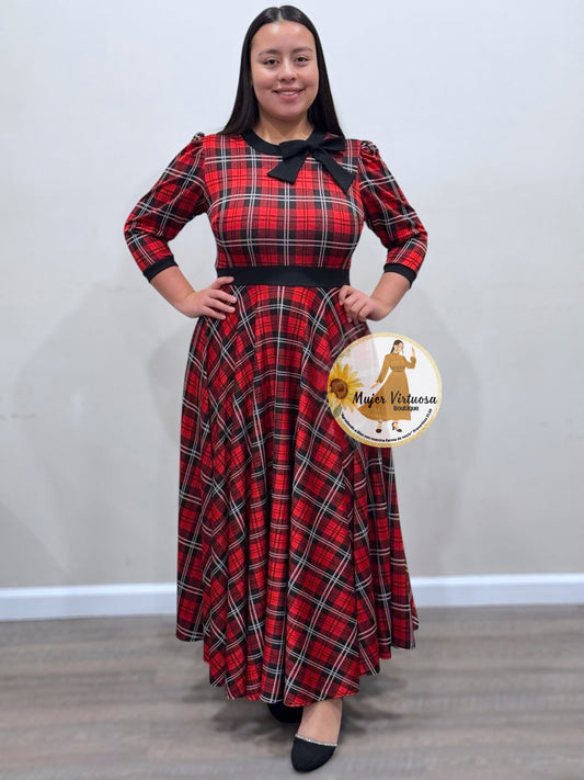 Juliette Red/Black Plaid Dress
