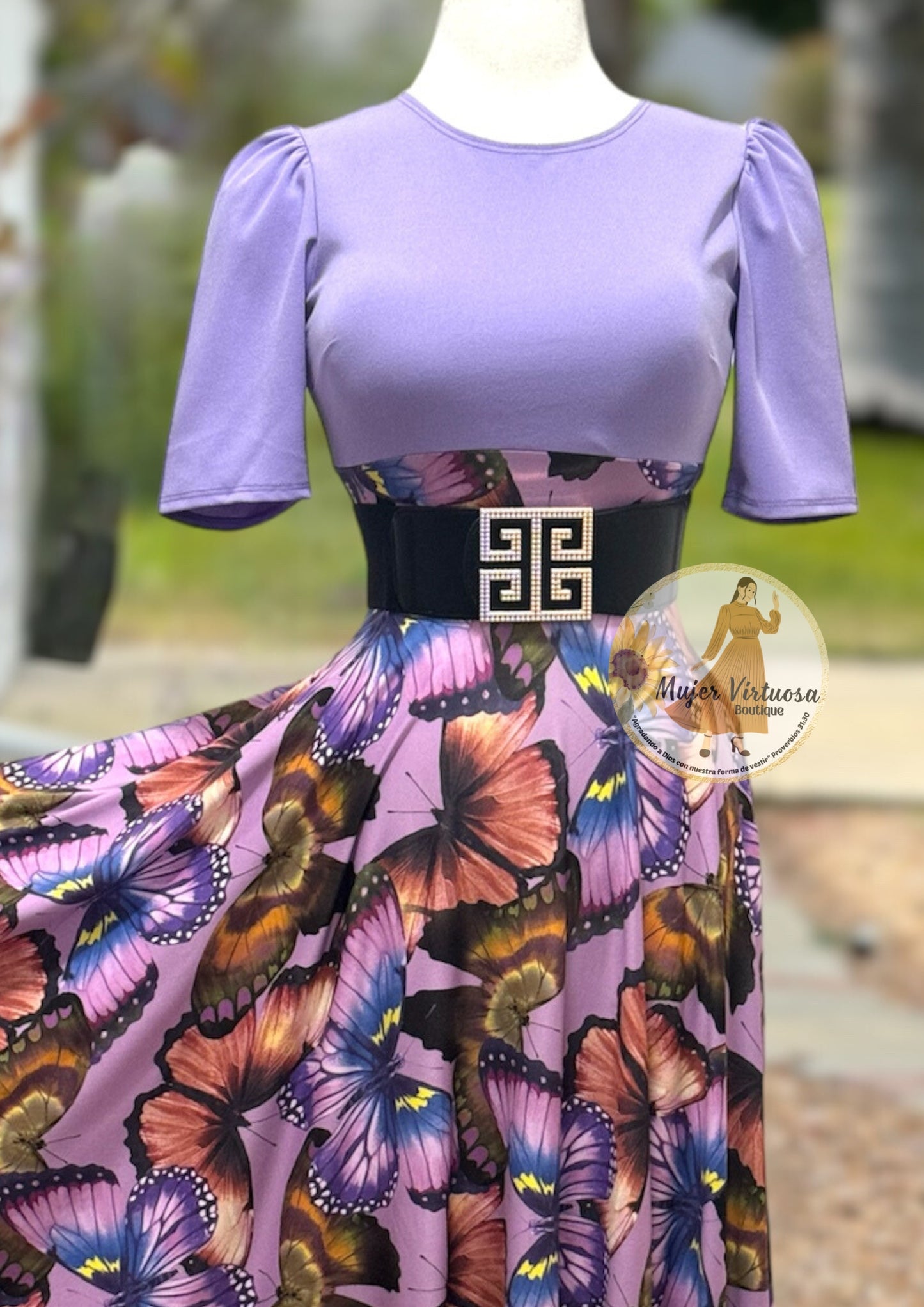 Eliana Lilac Butterfly Dress