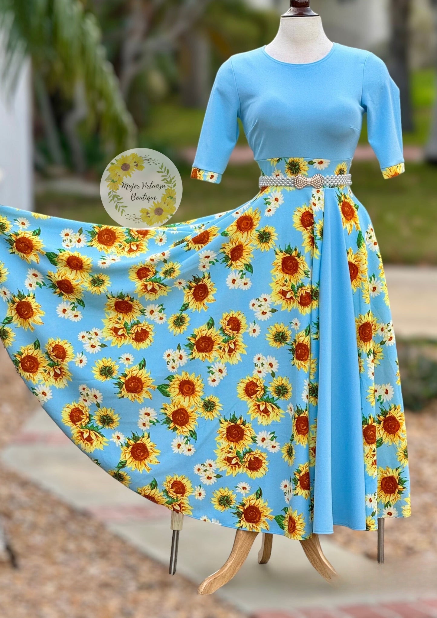 Andrea Sky Blue Sunflower 🌻 Dress