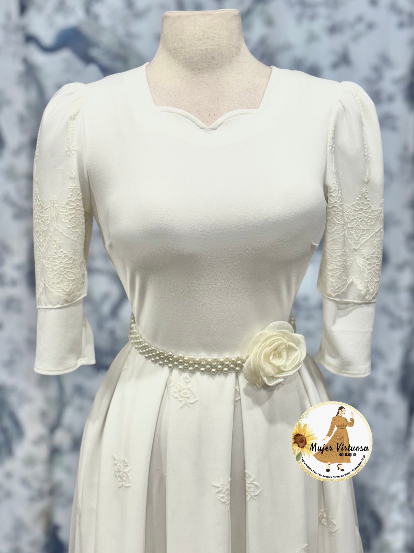 Romina Ivory Pleated Dress