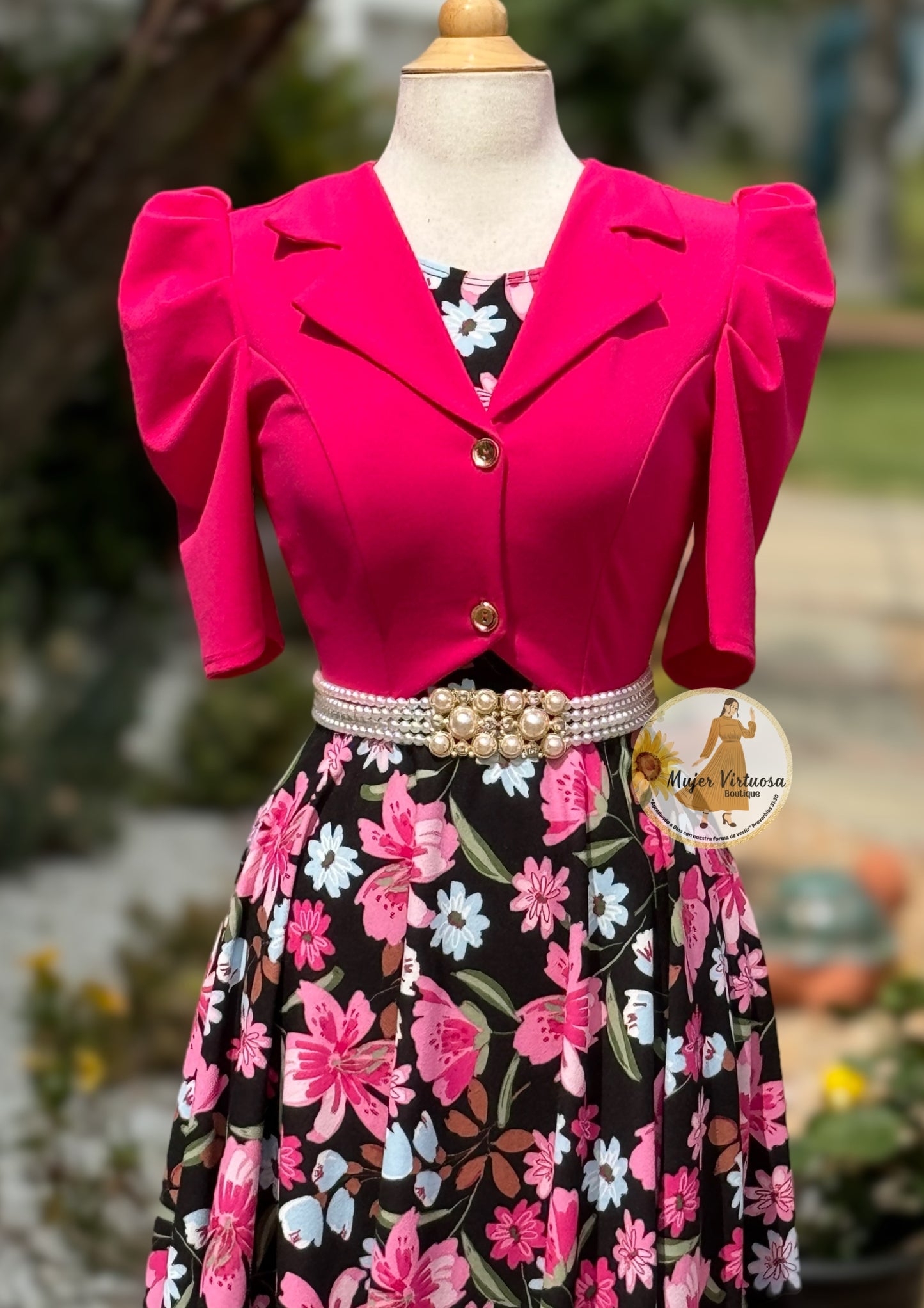 Arlet Fucsia Blazer Floral Dress