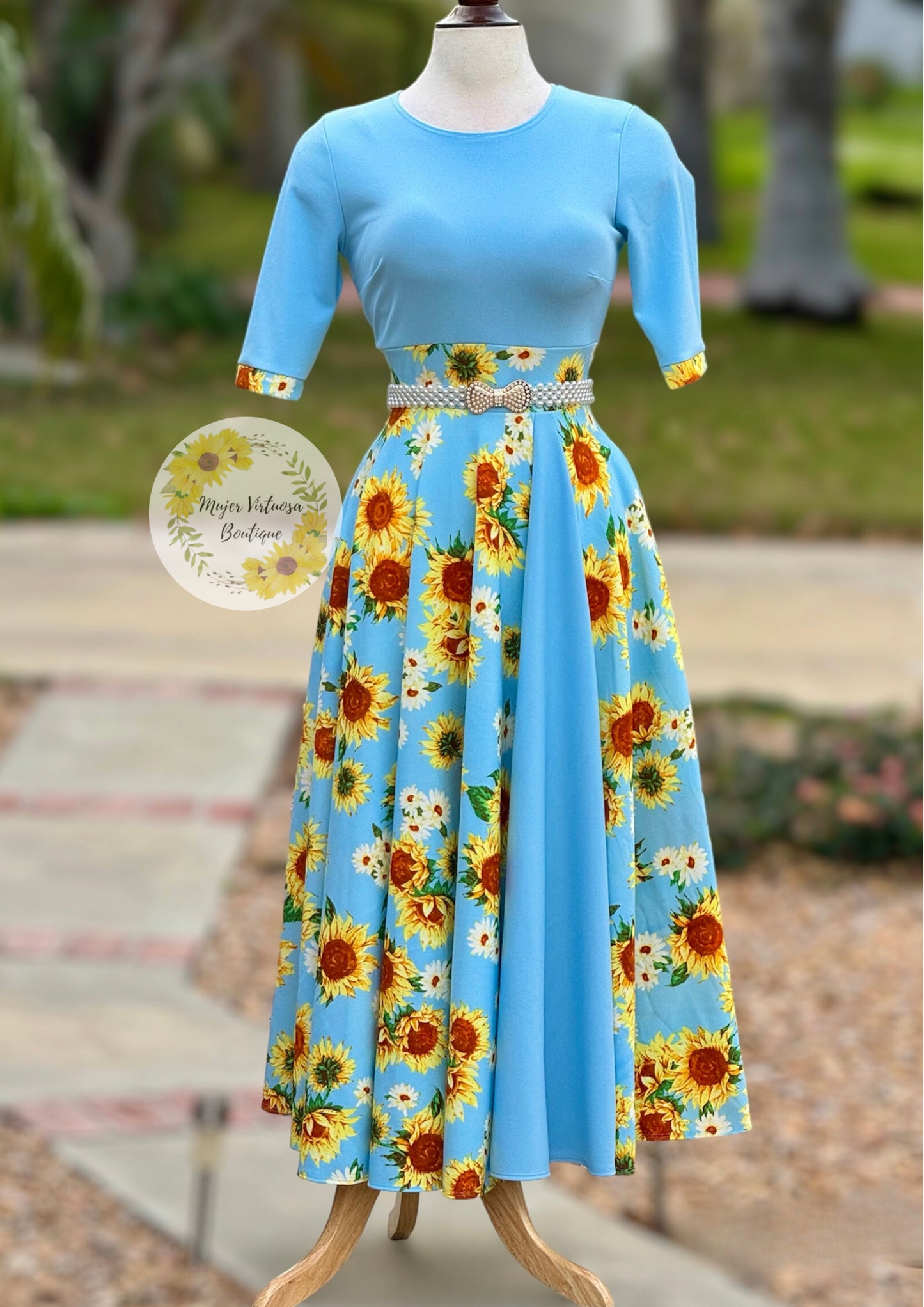 Andrea Sky Blue Sunflower 🌻 Dress