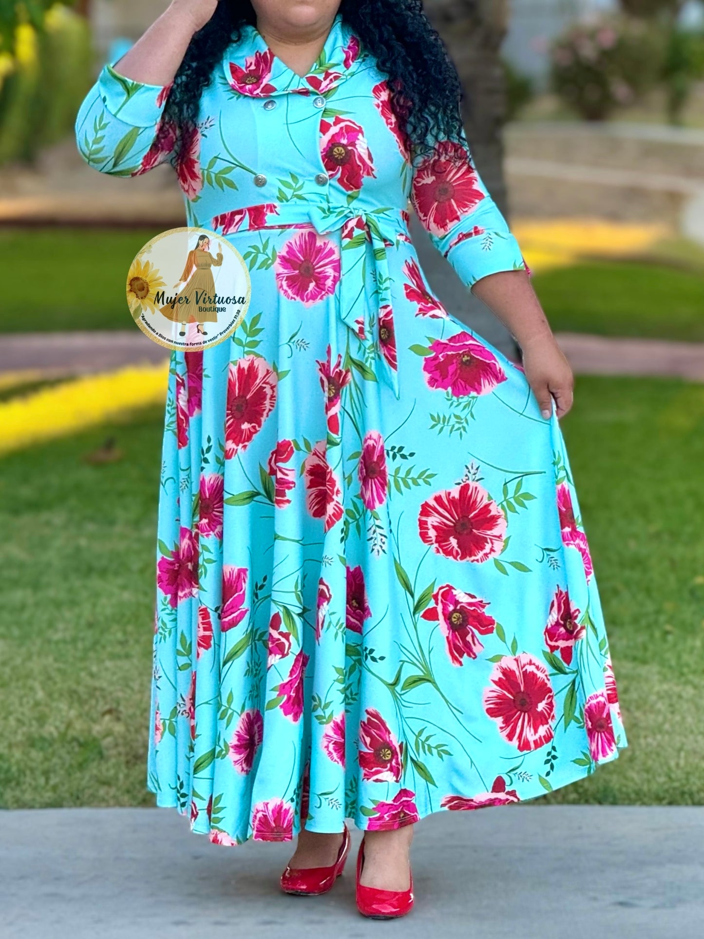 Raquel All Mint Floral Dress