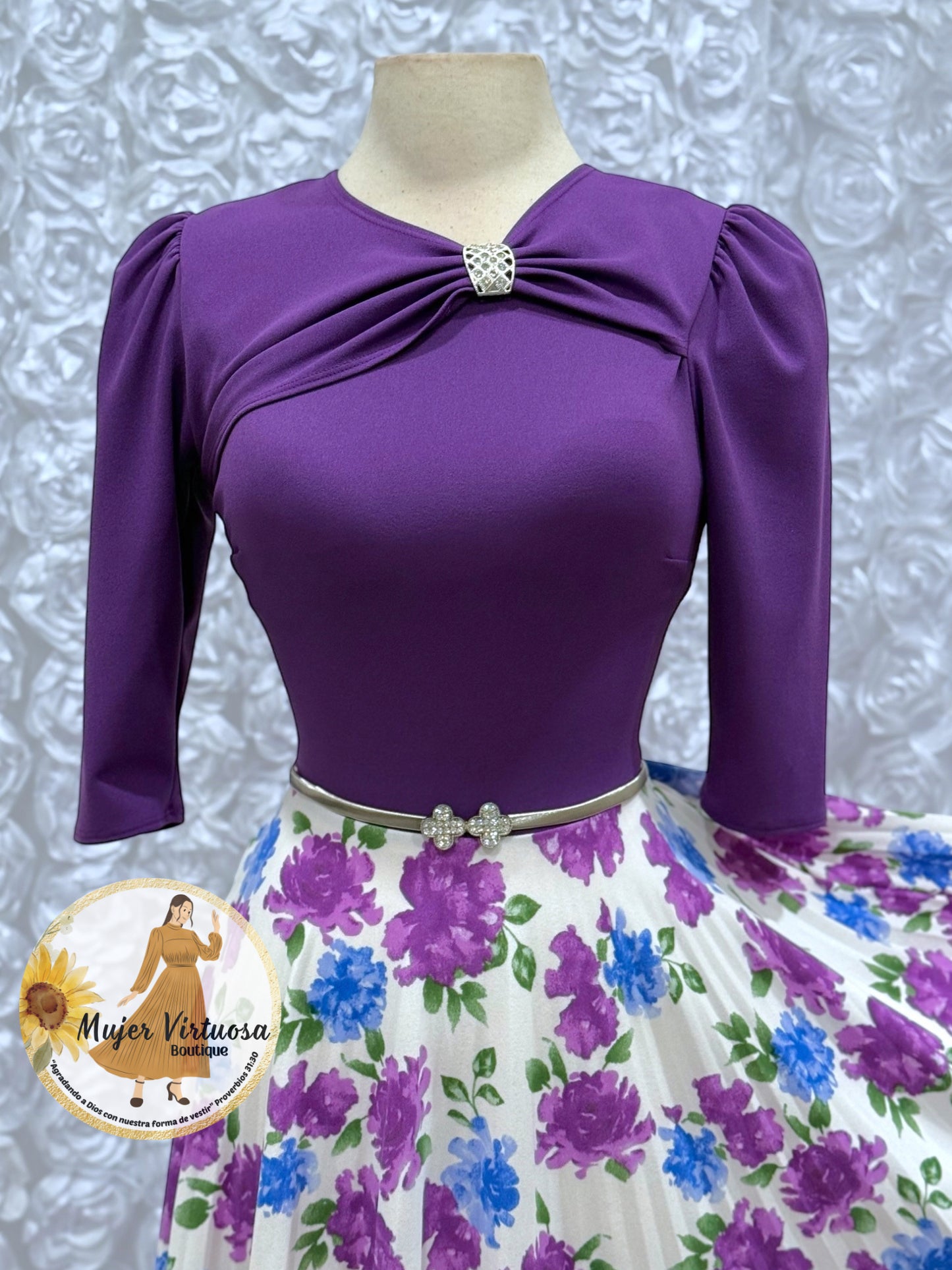 Rosalie Purple Pleated Dress