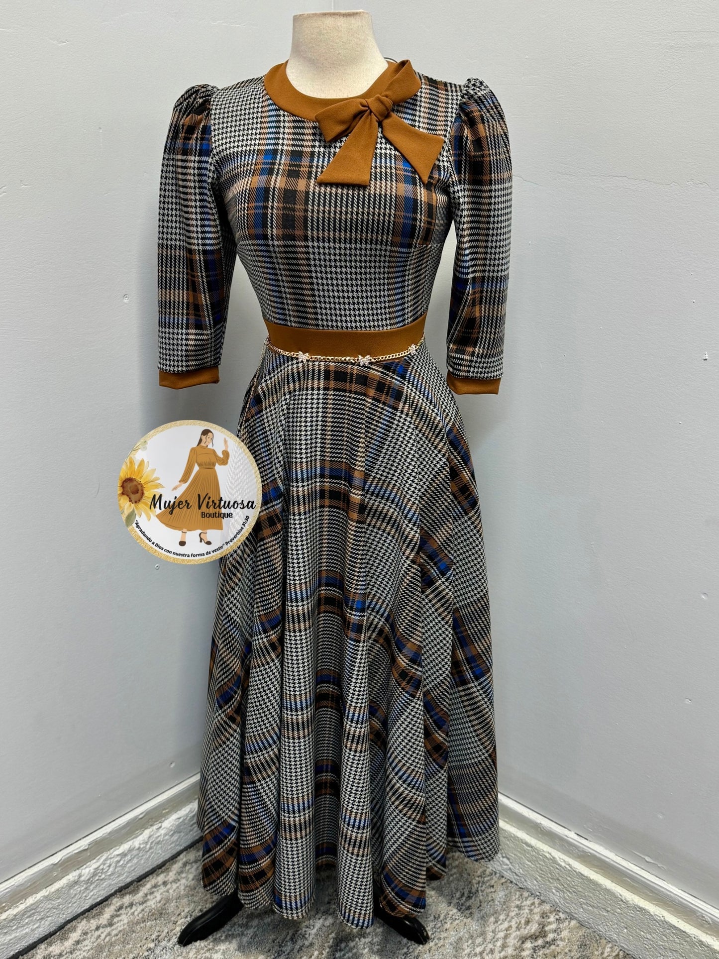 Juliette 3 Colors Retro Plaid Dress