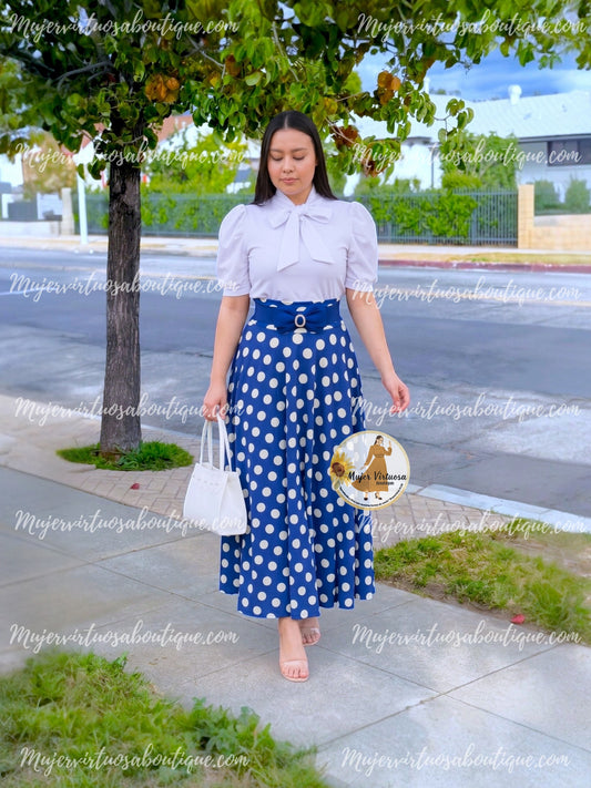 Blue Polka Dot Skirt