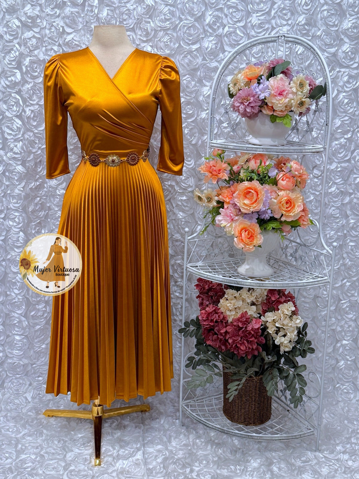 Lucia Mango Yellow Satin Dress