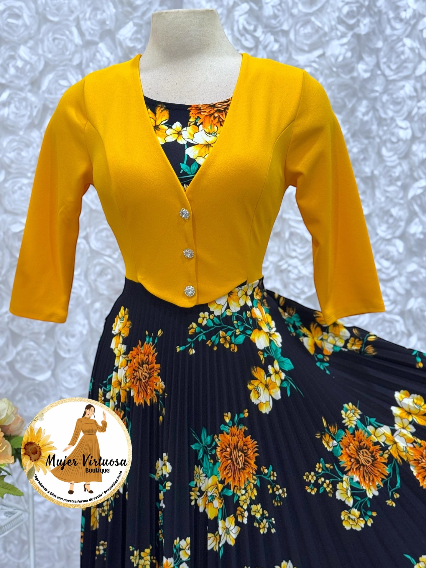 Maggie Mustard/Black Blazer Dress