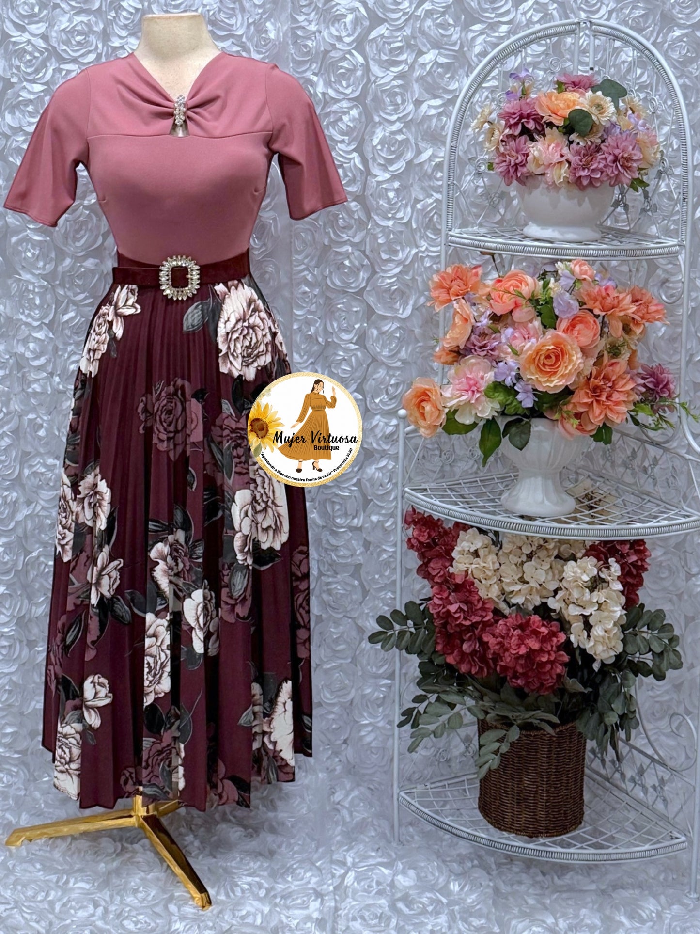 Sandy Mauve Floral Dress