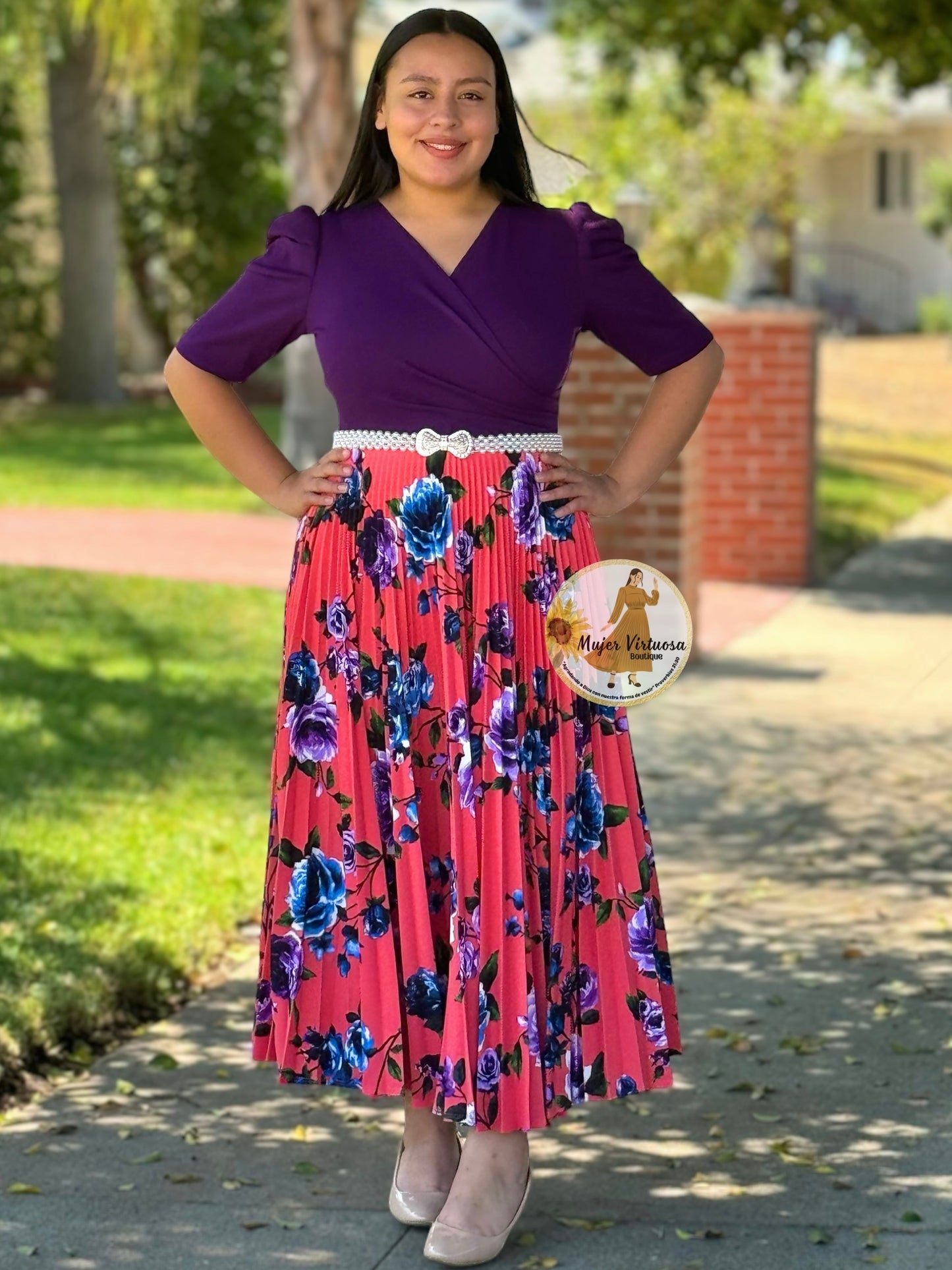 Jessica Purple Pleated Maxi Dress