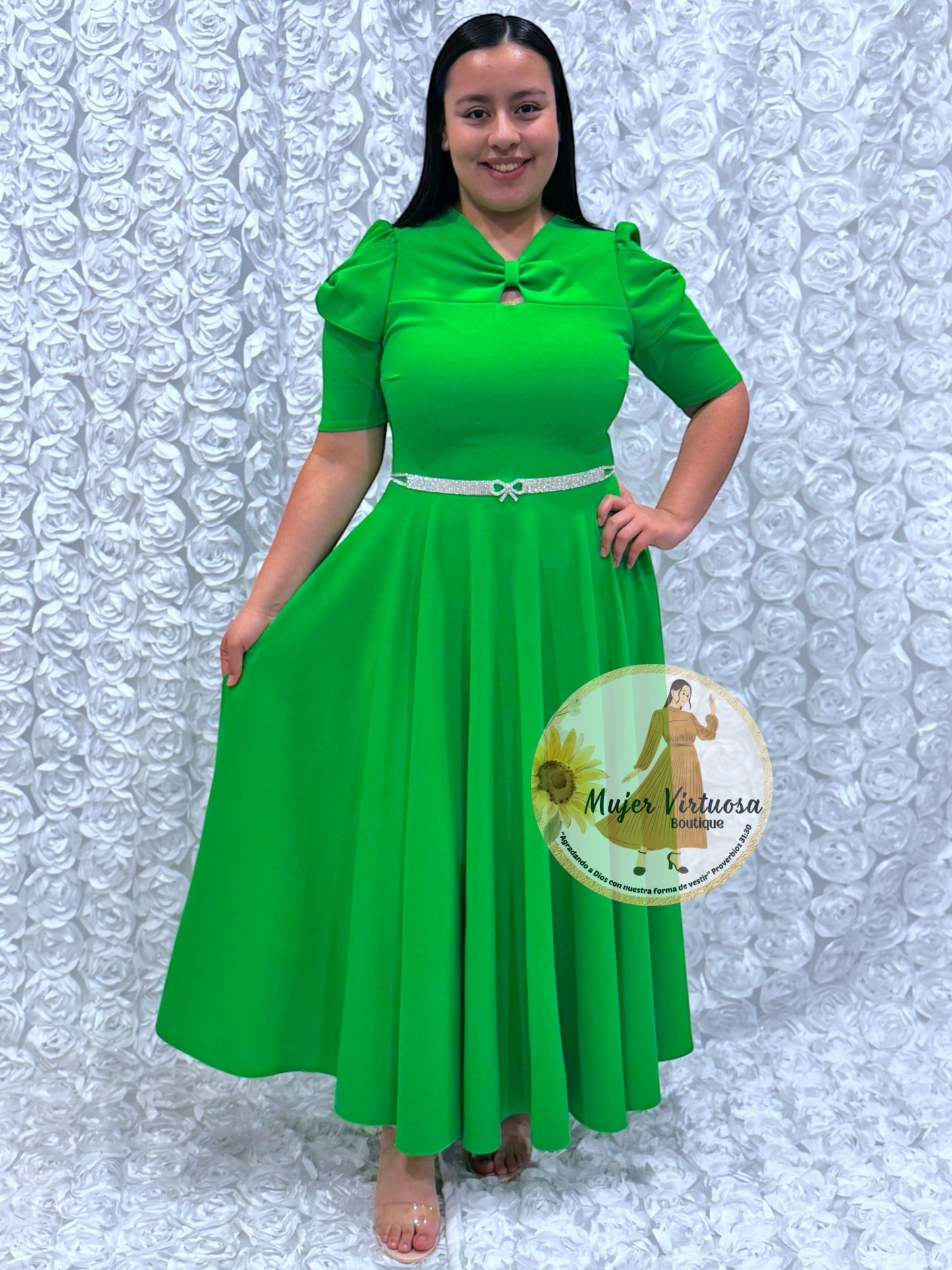 Bianca Apple Green Dress