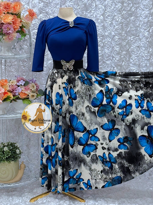 Rosalie Royal Blue Butterfly Dress