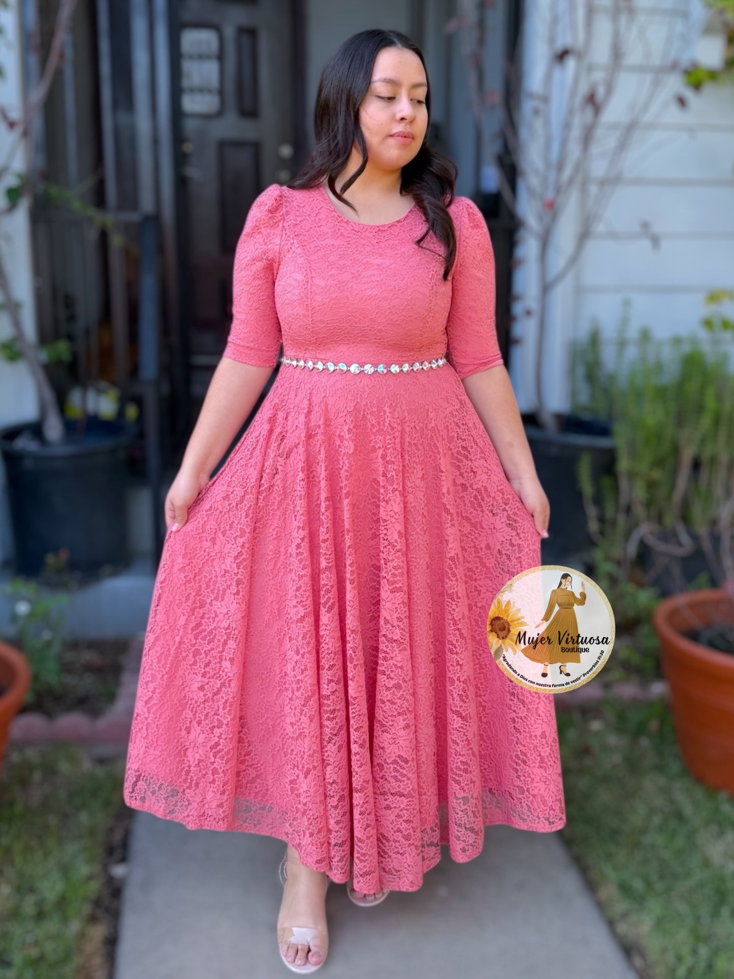 Camila Rosa Viejo Lace Dress