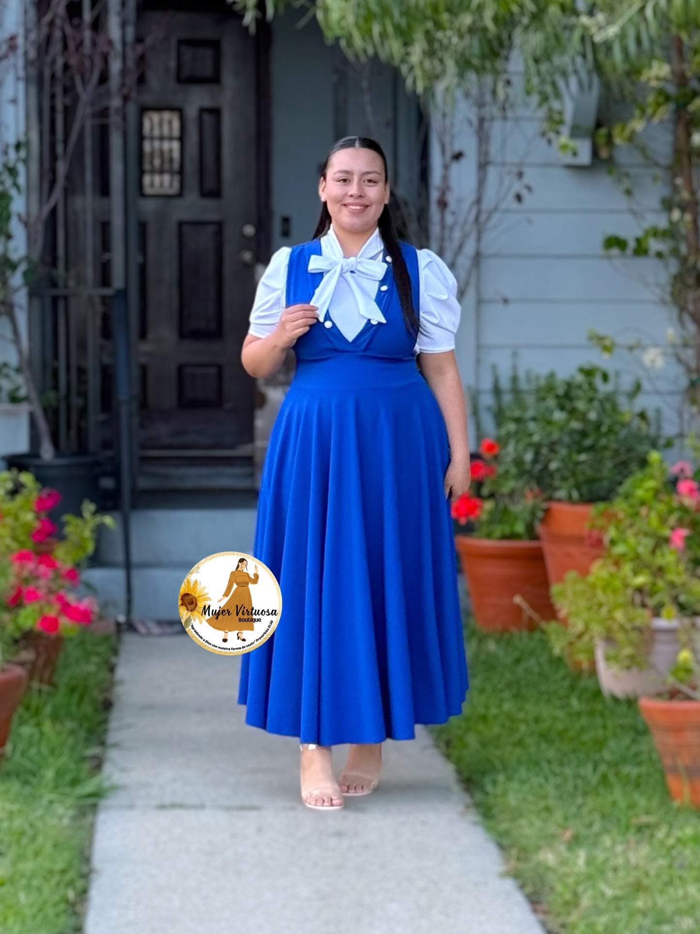 Leyda Royal Blue V-Neck Overall