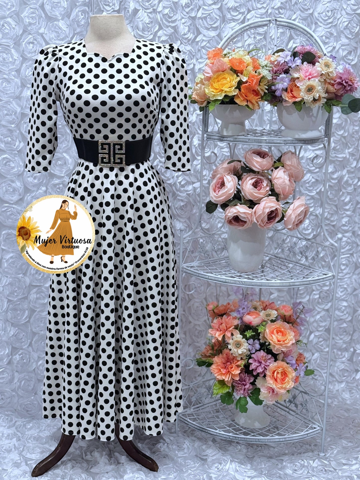 Lucy White Polka Dot Dress