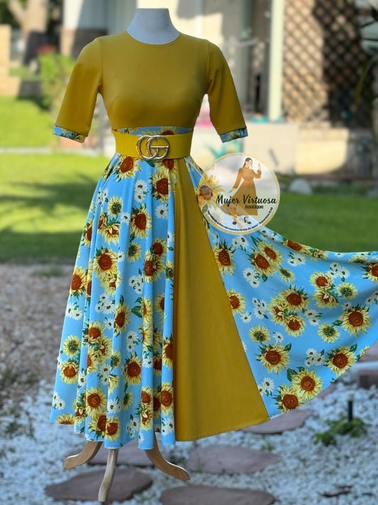 Andrea Yellow Sunflower Dress