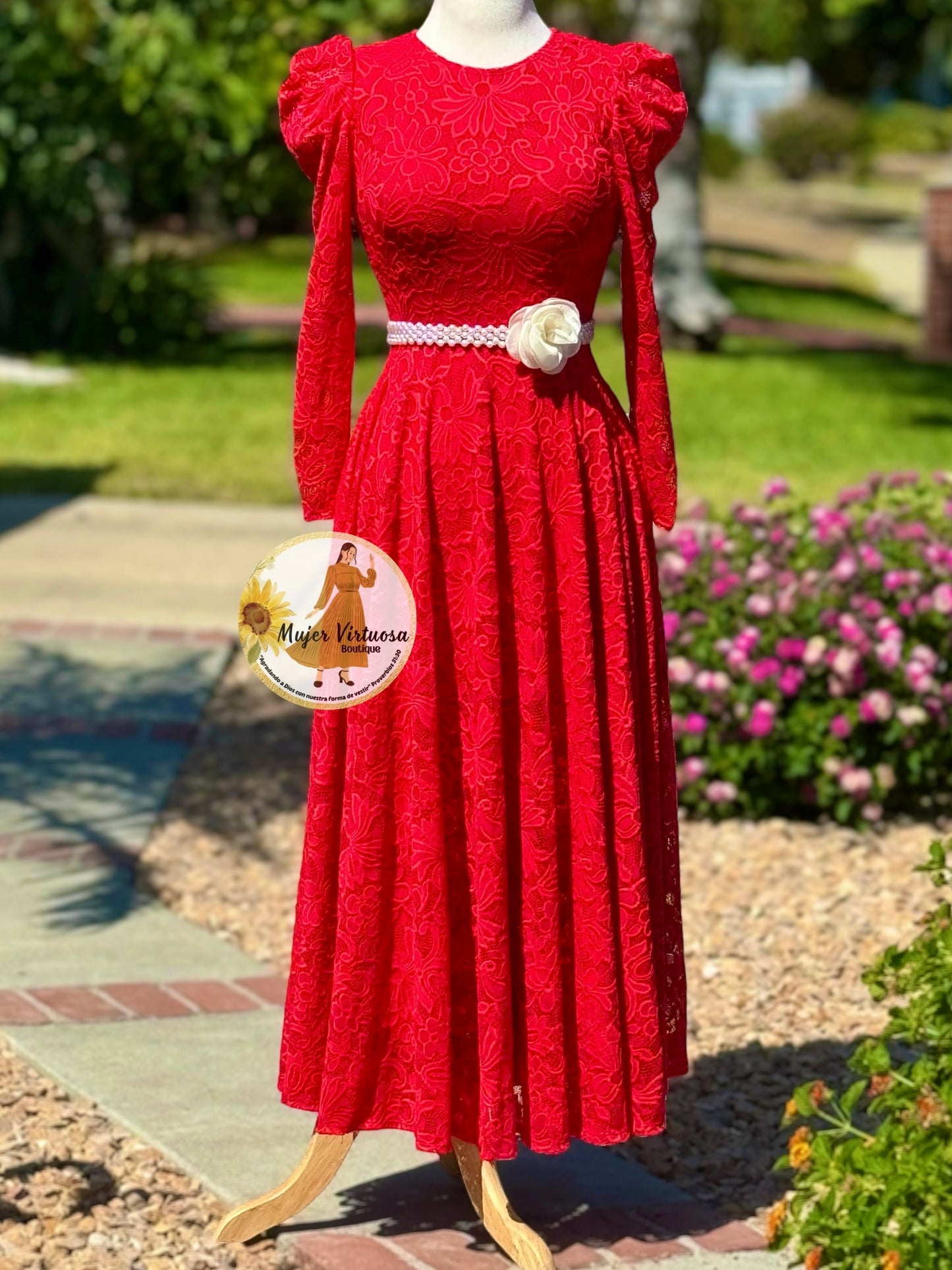 Ophelia Lace Red Dress