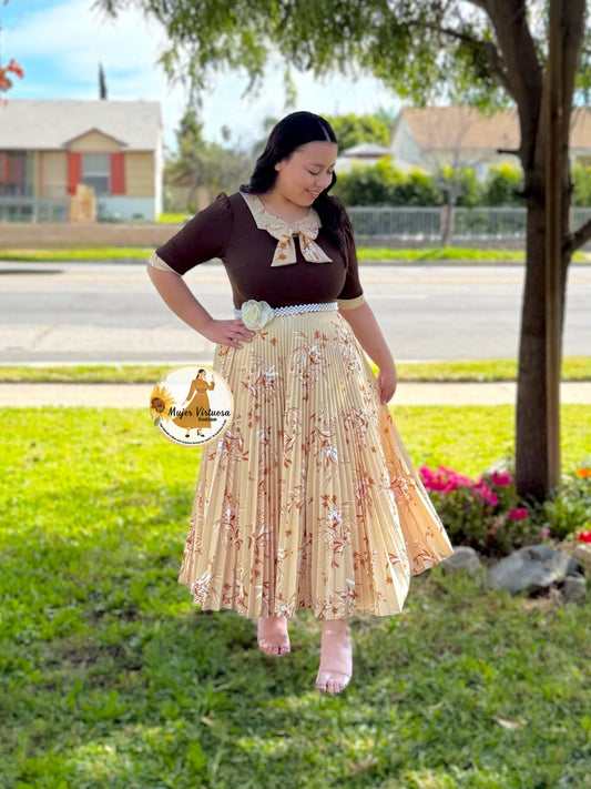 Madelyn Brown & Beige Dress