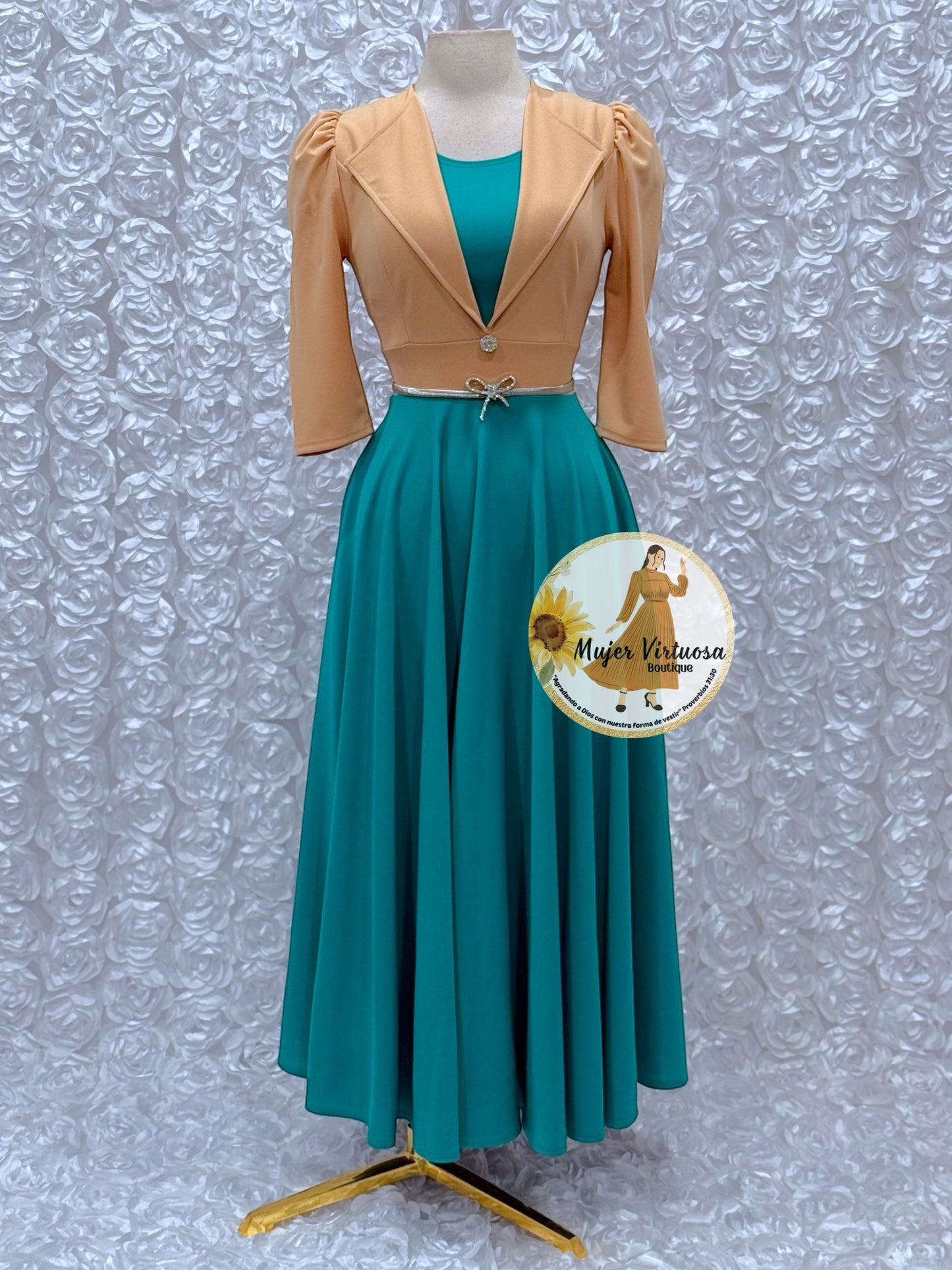 Astrid Beige/Turquesa Blazer Dress