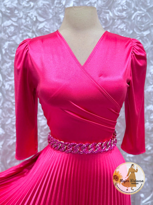 Fucsia & Gold Chain Belt