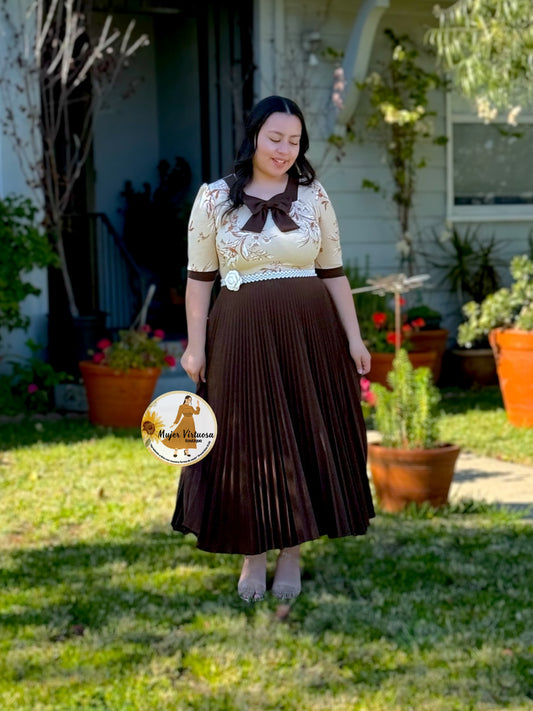 Madelyn Beige & Brown Dress