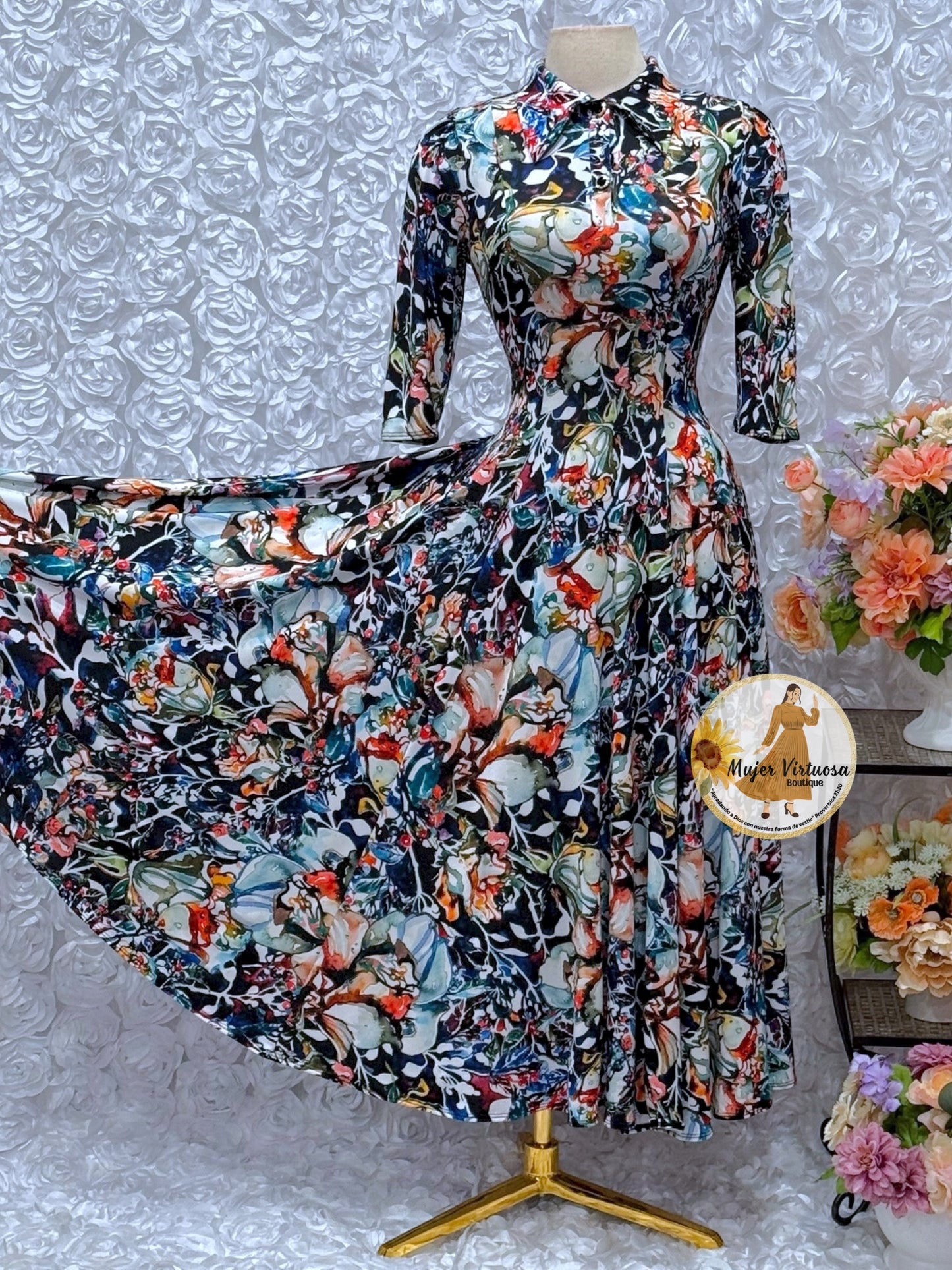 Minerva Navy Abstract Dress