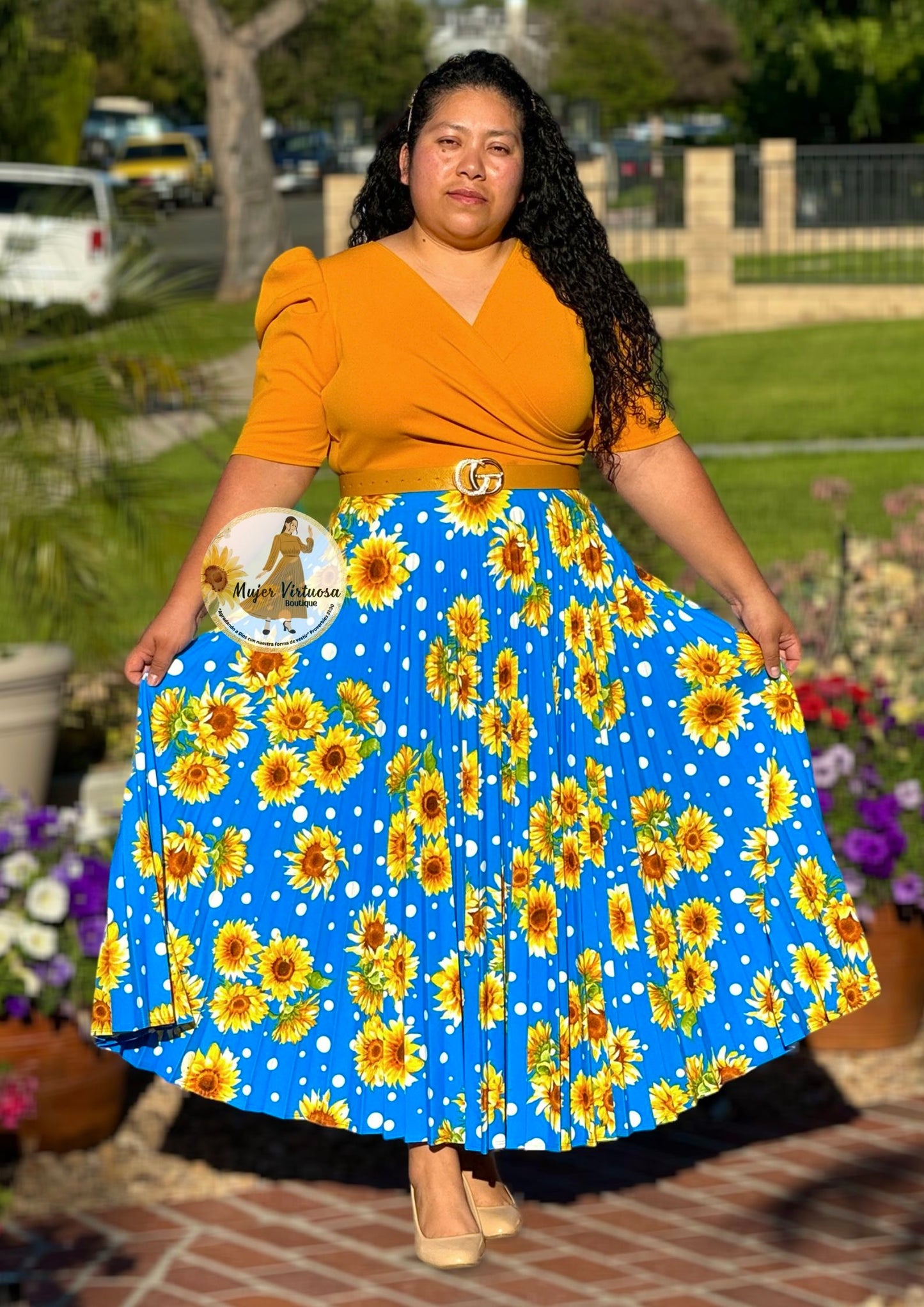 Sunflower Mustard Pleated Dress