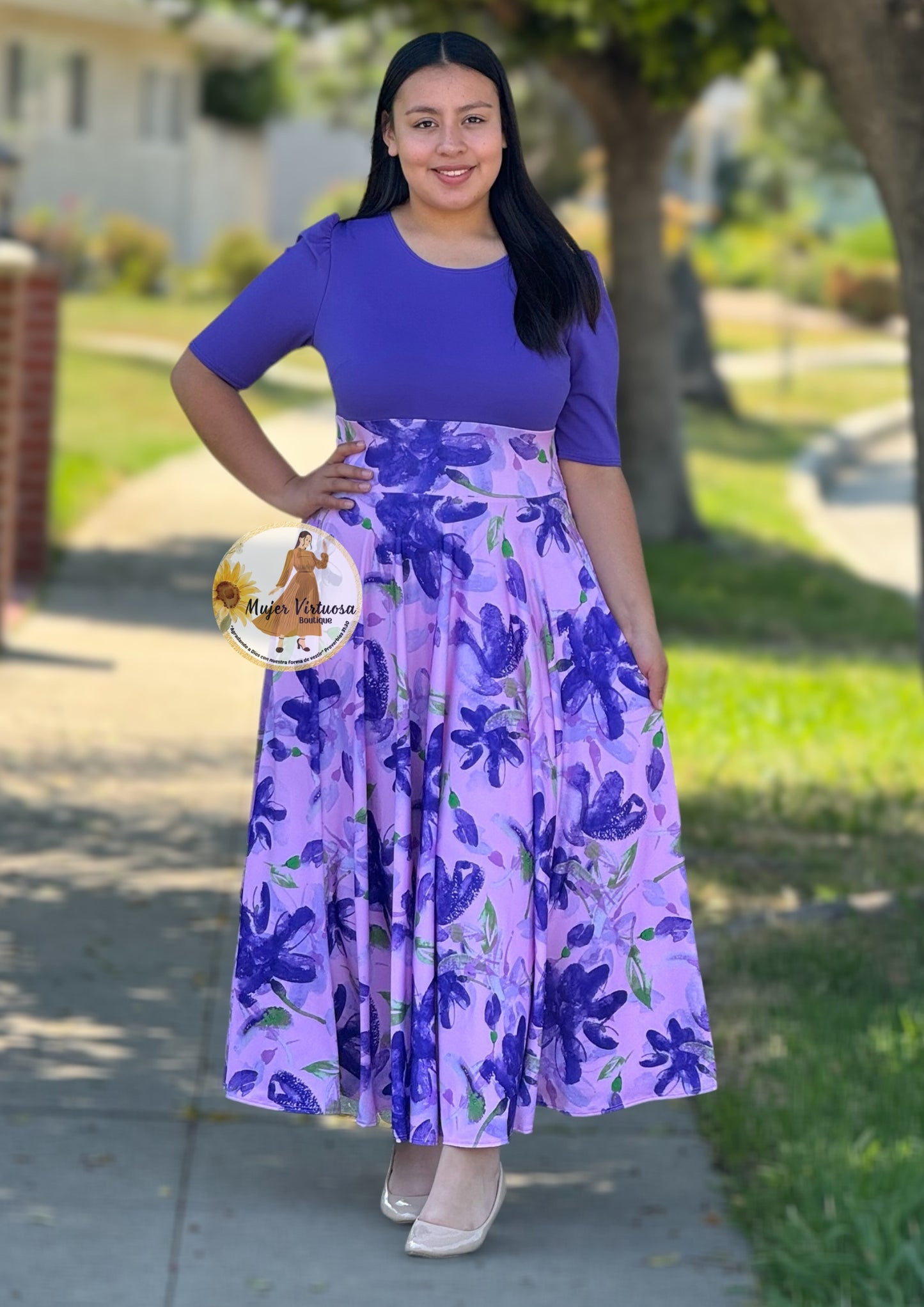 Purple Floral Maxi Dress