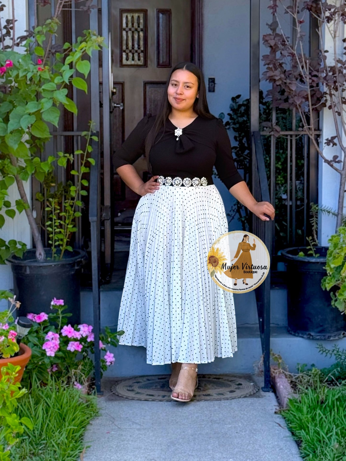 Berenice Black & White Polka Dot Dress