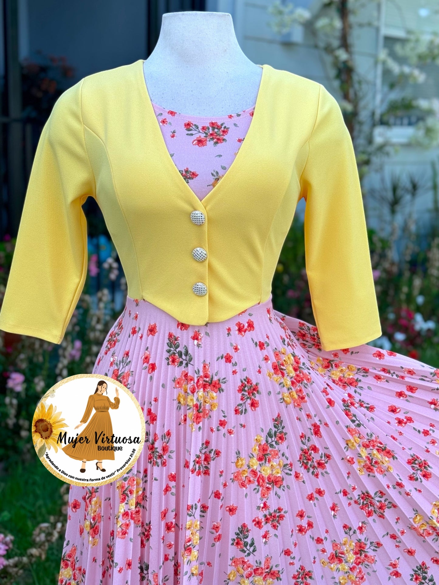 Maggie Yellow/Pink Blazer Dress