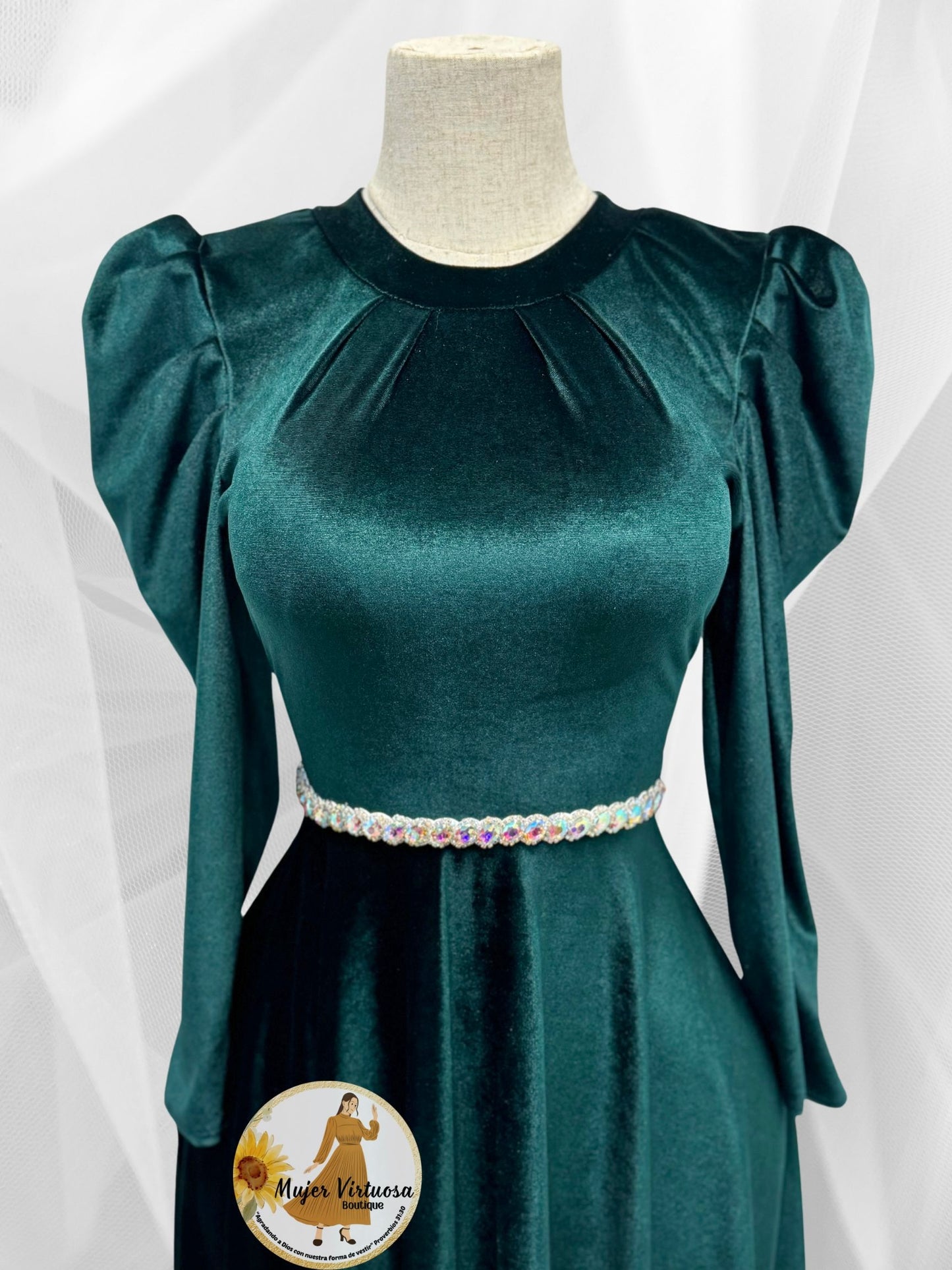 Eloisa Emerald Green Velvet Dress