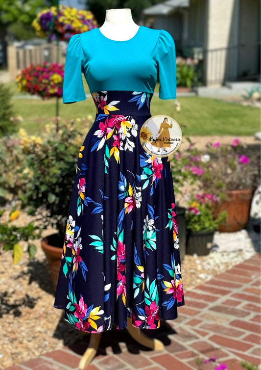 Turquesa Floral Maxi Dress