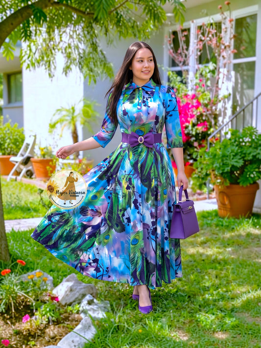 Minerva Aqua & Purple Dress