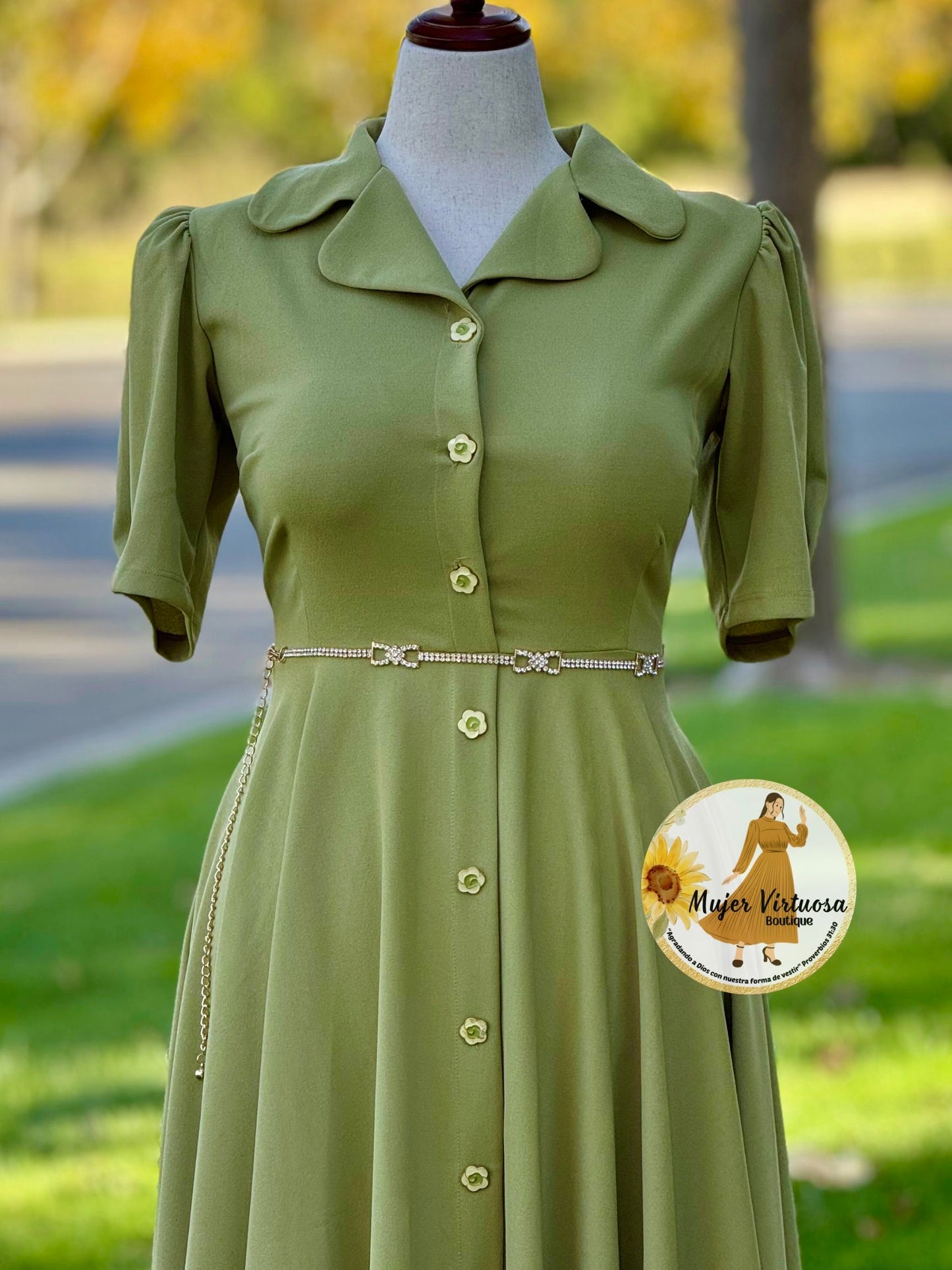 Jimena Avocado Green Dress