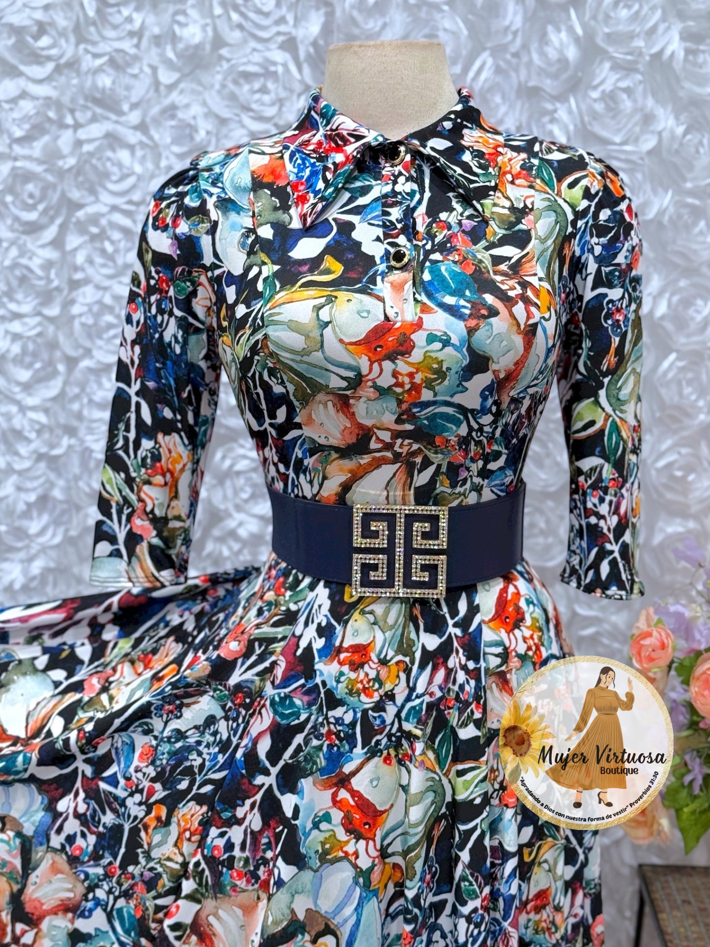 Minerva Navy Abstract Dress