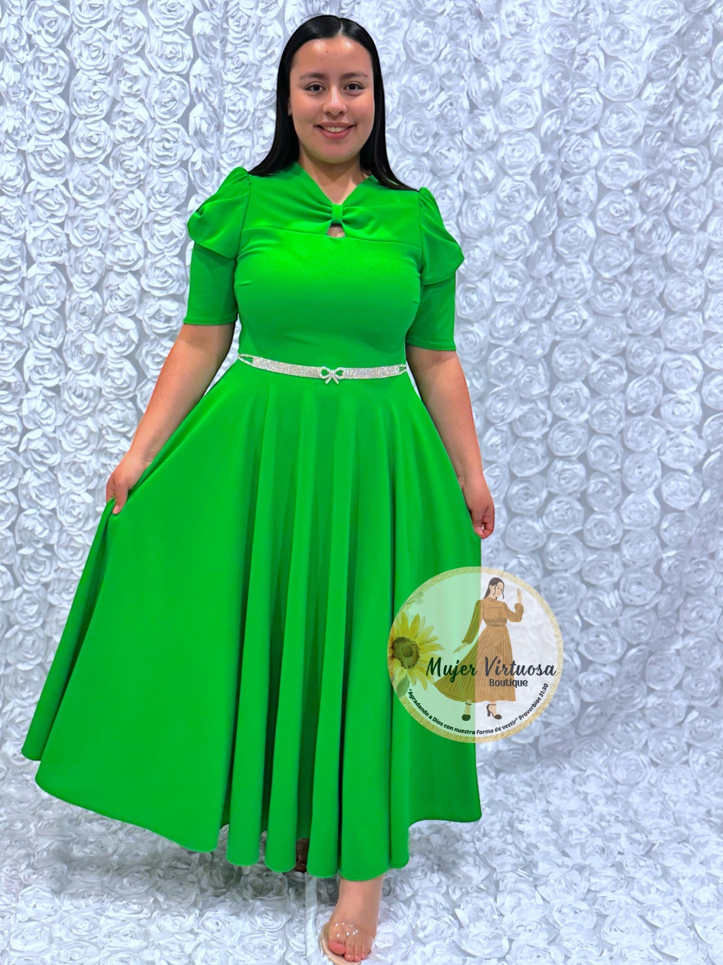 Bianca Apple Green Dress