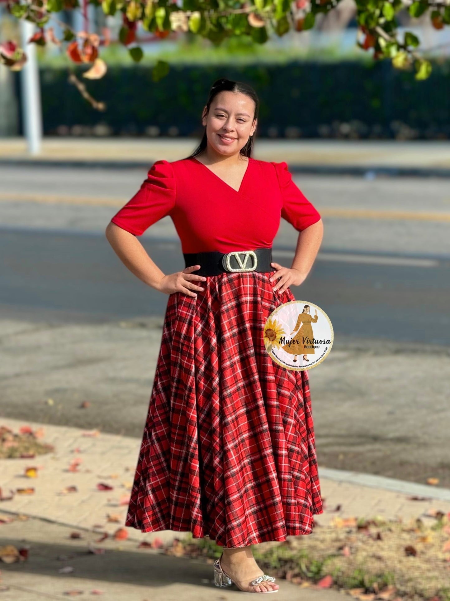 Susan Red Plaid Dress