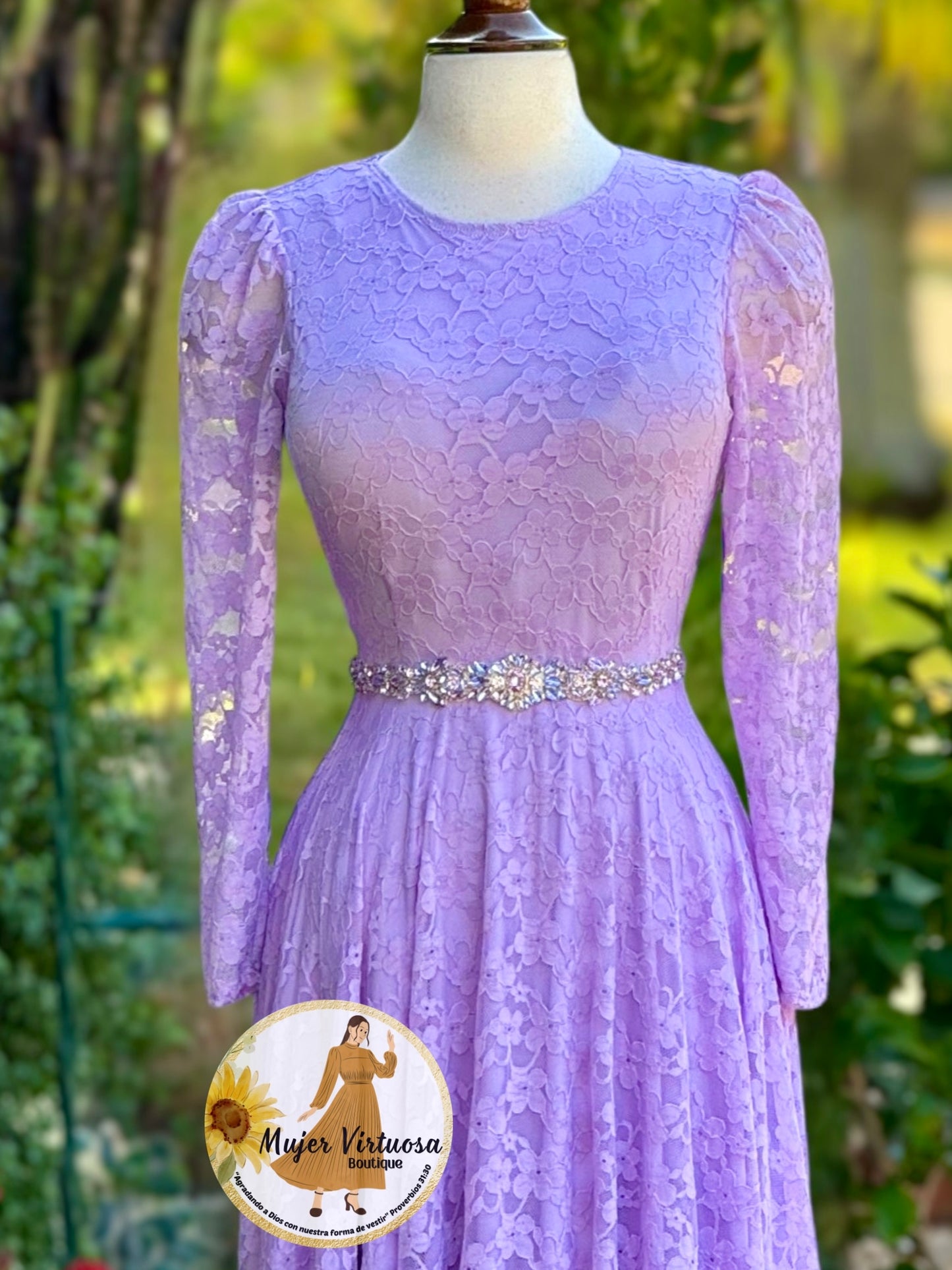 Valerie Lilac Lace Dress