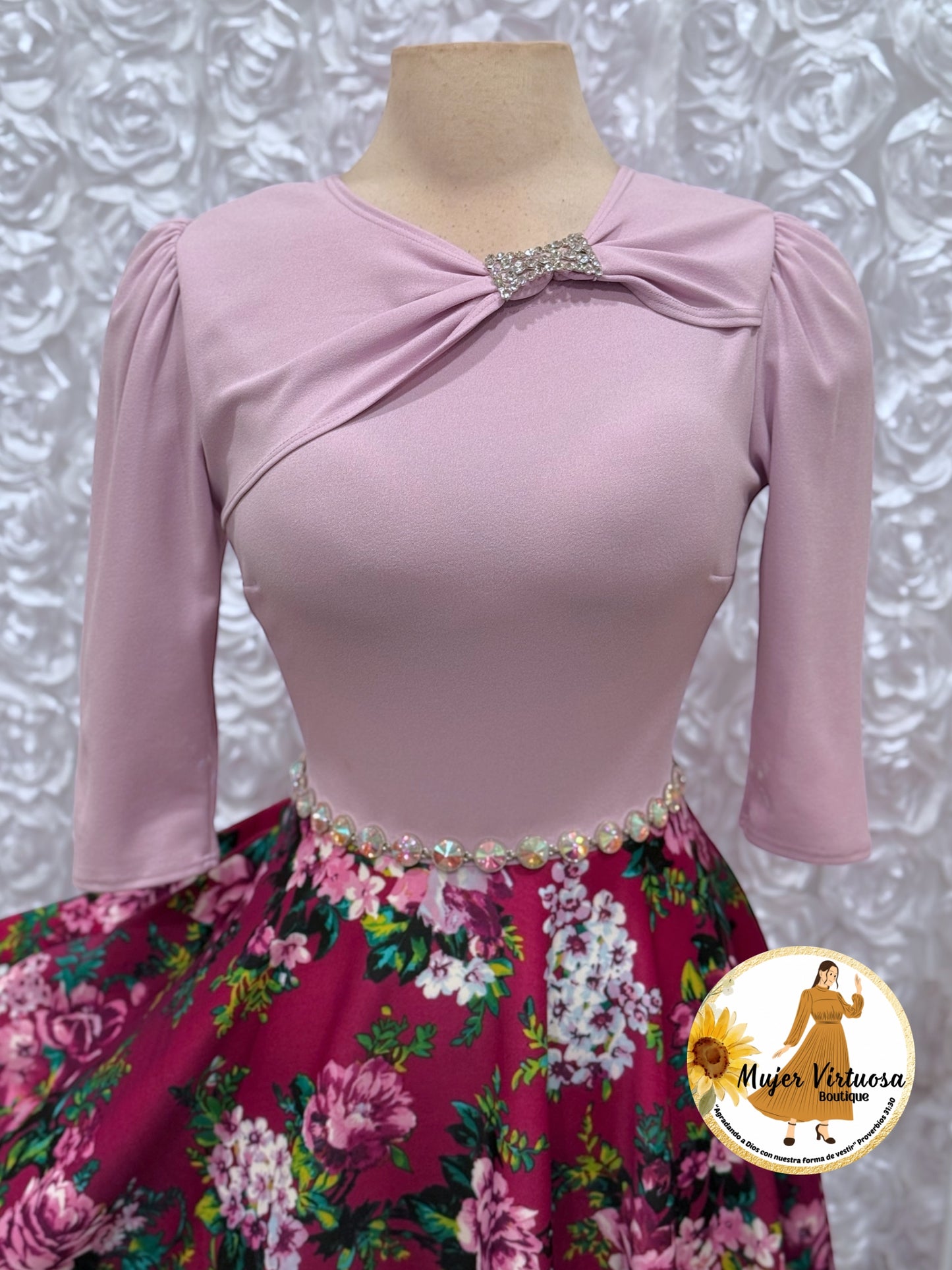 Rosalie Lilac/Magenta Floral Dress