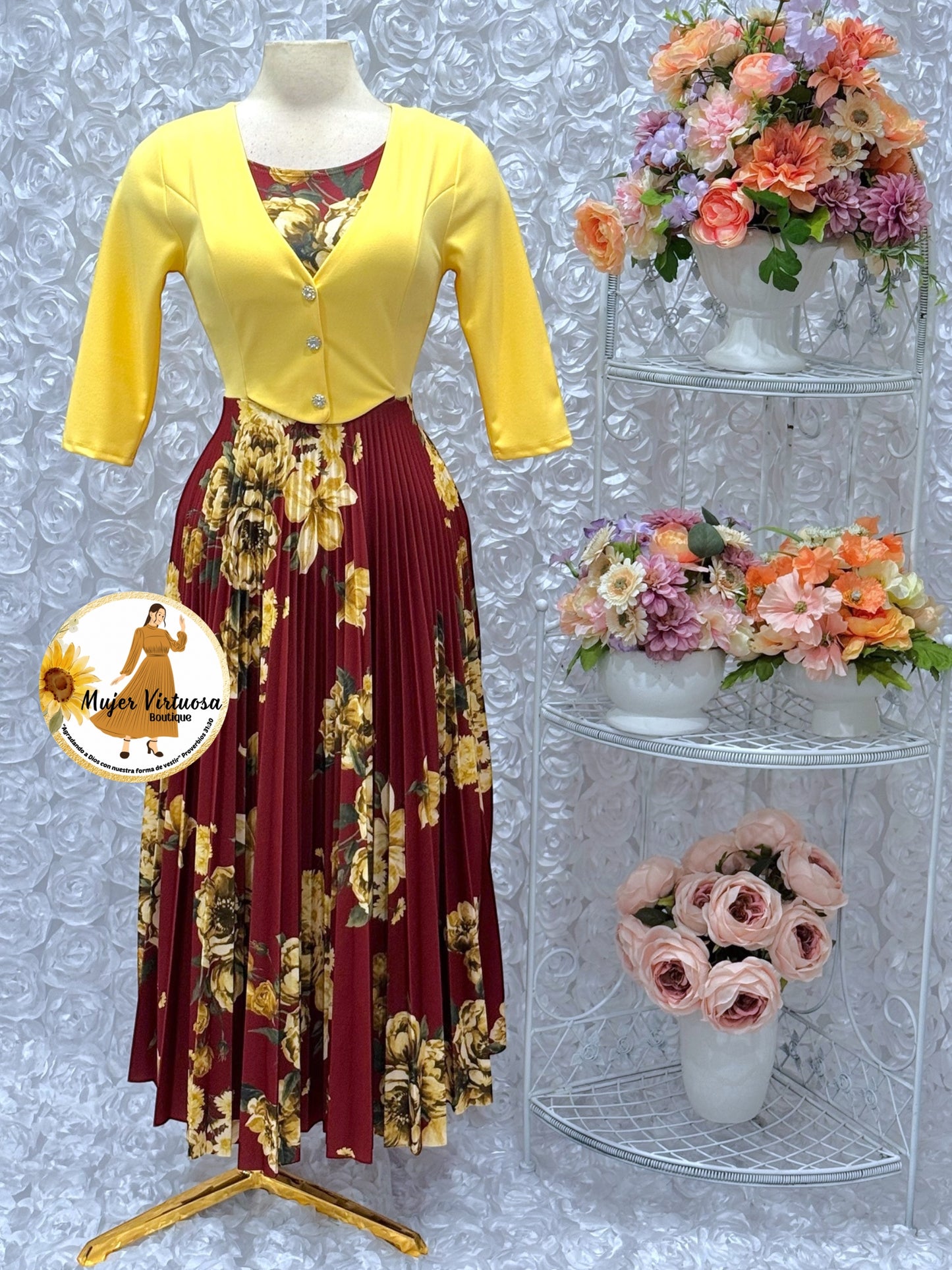 Maggie Yellow/Wine Blazer Dress