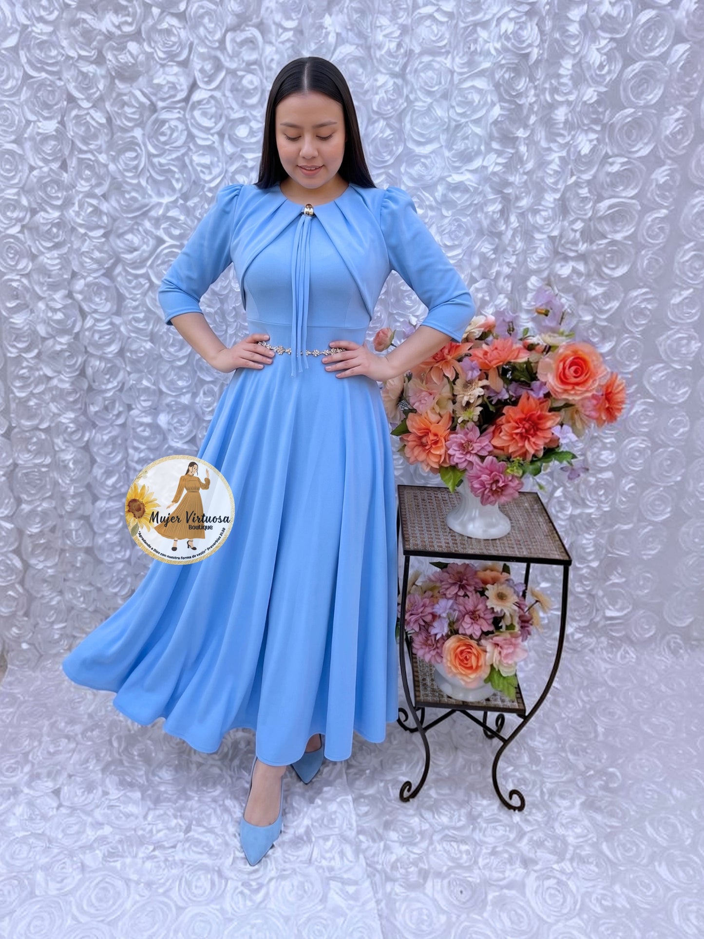Roselyn Sky Blue Blazer Dress